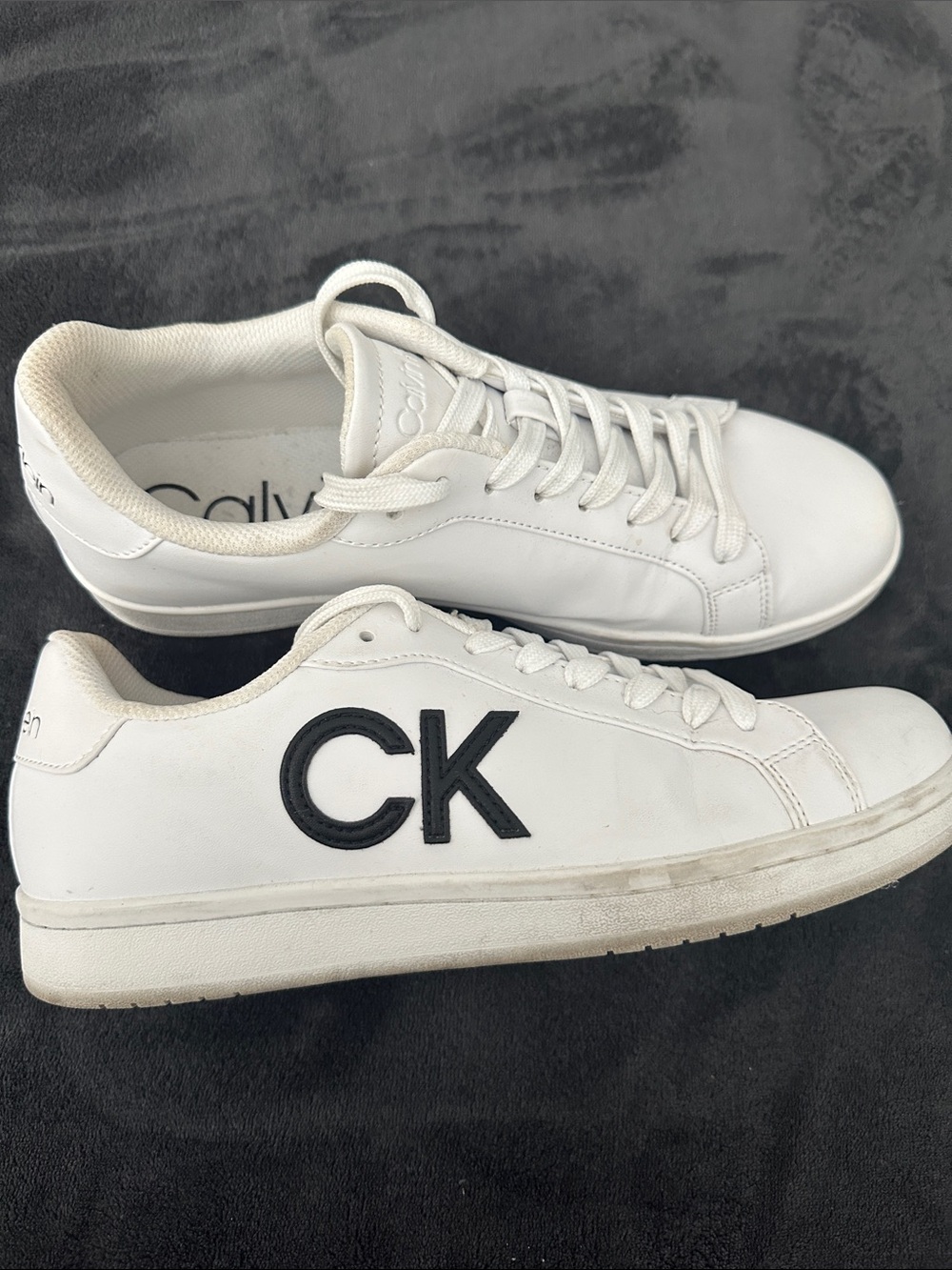 Calvin Klein White Sneakers with Black CK Logo